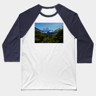 Mount Fitz Roy late afternoon Baseball T-Shirt